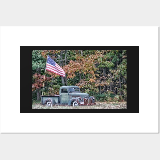 Old Glory Autumn Wall Art by BeanME